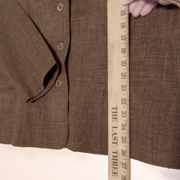 Sag Harbor Blazer Academia Minimalist Long Sleeve W18 Brown Pockets Button Close - Picture 10 of 12